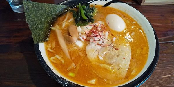 「龍神らーめん(ねりごま)+味玉」@麺屋 龍神の写真