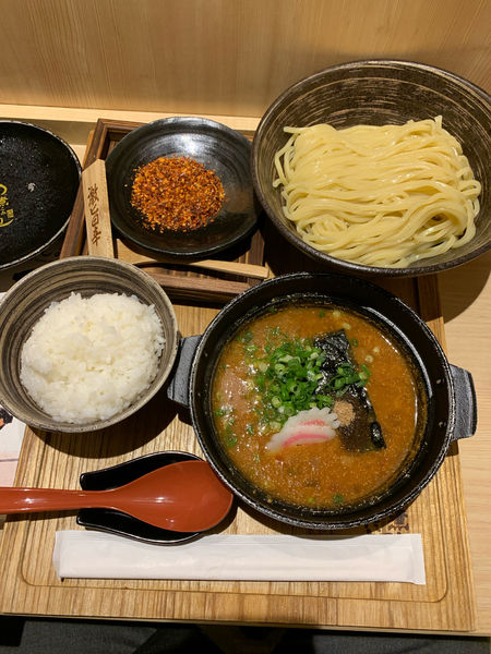 「めんたい煮込つけ麺セット＋激旨辛」@元祖めんたい煮こみつけ麺の写真