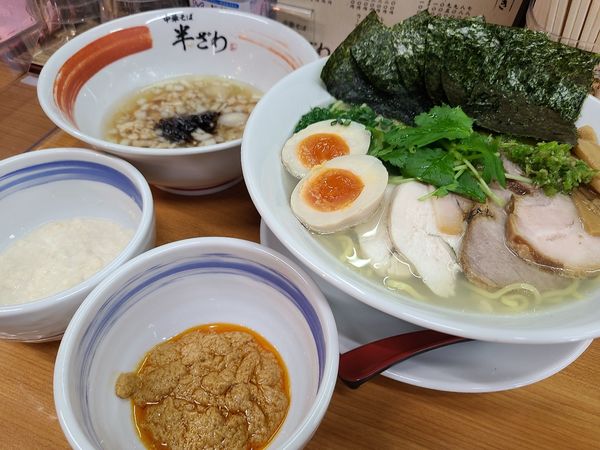 「北寄貝のつけそば　塩　熱盛」@中華そば 半ざわの写真