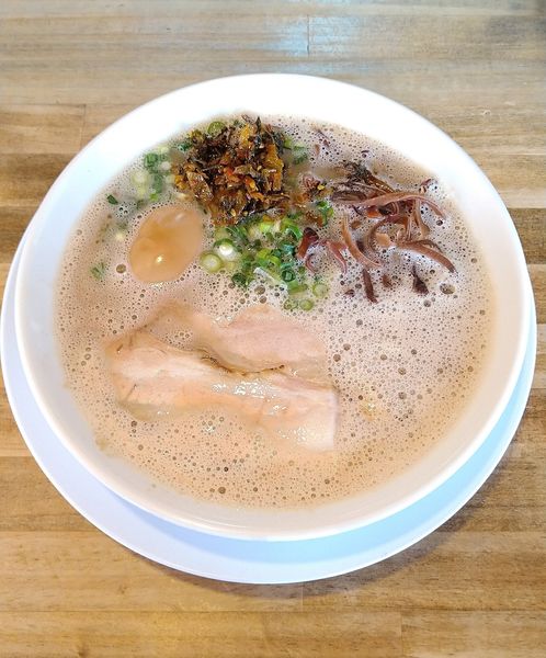 「博多ラーメン650円＋味付玉子150円」@博多ラーメン まっしぐらの写真