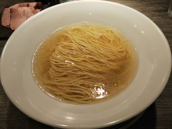 「しおそば（かけ）　＋国産豚肩ロース」@中華そば 鍾馗 長野店の写真