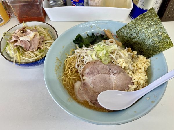 「たれそば 並 ＋ ネギ飯」@◯つばき食堂の写真