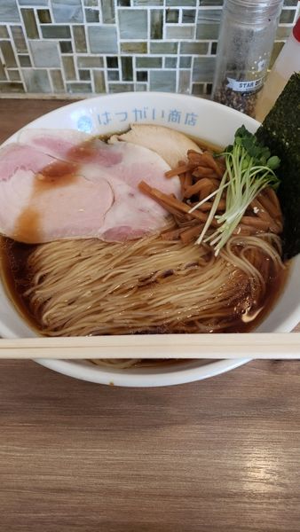 「中華そば760円大盛り100円」@はつがい商店の写真