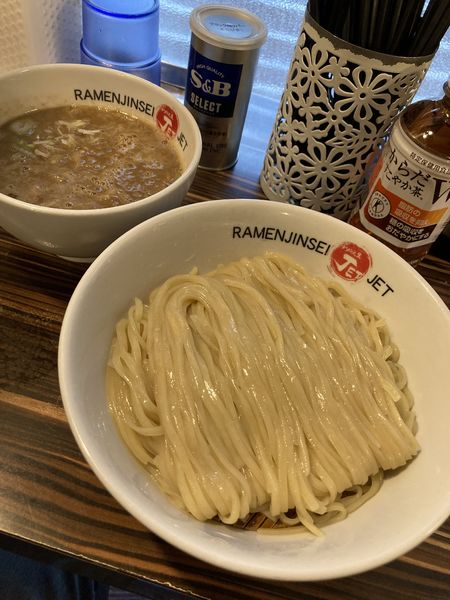 「濃厚鶏煮込みつけ麺鶏軍 暁の出撃（１０００円）」@ラーメン人生 JET 福島本店の写真