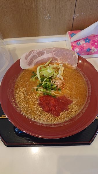 「令3・12・22海老トマトラーメン+海老チーリゾット計1230円」@えびそば 金行 湘南台店の写真