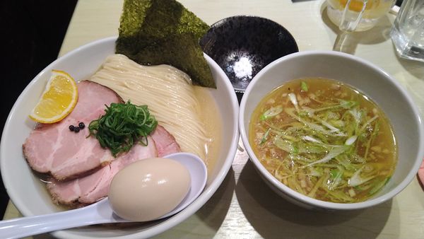 「特製濃厚昆布水つけ麺(塩)¥1200-」@だれやめやの写真