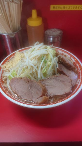 「麺マシ大豚  野菜  ニンニク」@ラーメン二郎 上野毛店の写真
