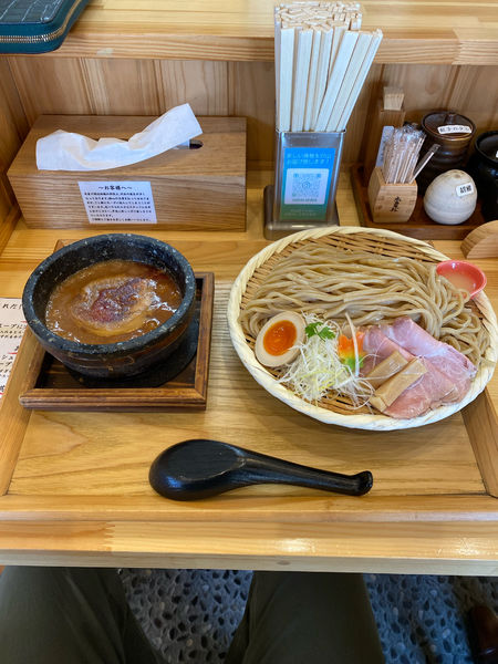 「辛つけ麺400g¥1,080円､追加つけ汁¥150円」@これだ‼製麺の写真