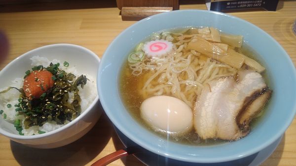「支那そば¥700+味玉¥100+高菜明太めし¥200-」@麺ゃこもんの写真