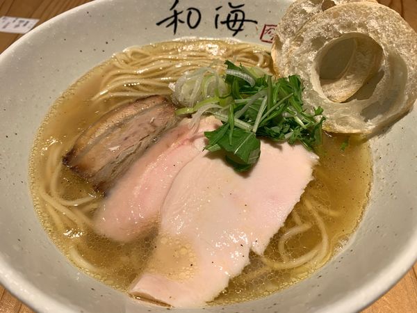 「塩らーめん」@らーめん専門 和海 なんば店の写真