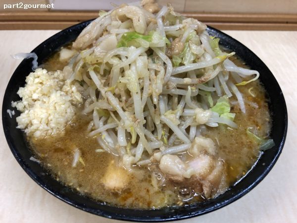 「みそラーメン 「ニンニクアブラ(800円)」@ラーメン二郎 京成大久保店の写真