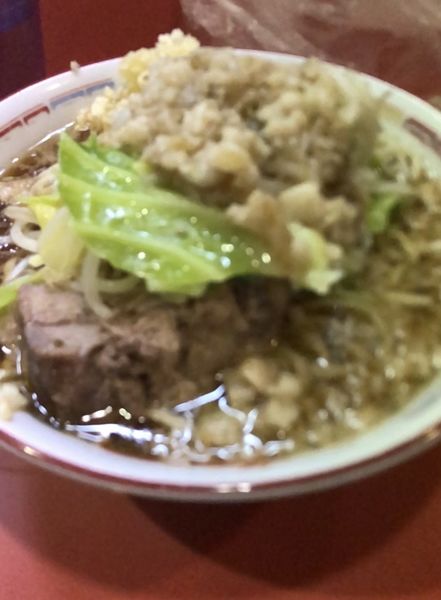 「麺少なめ　にんにく野菜アブラ」@ラーメン二郎 仙川店の写真