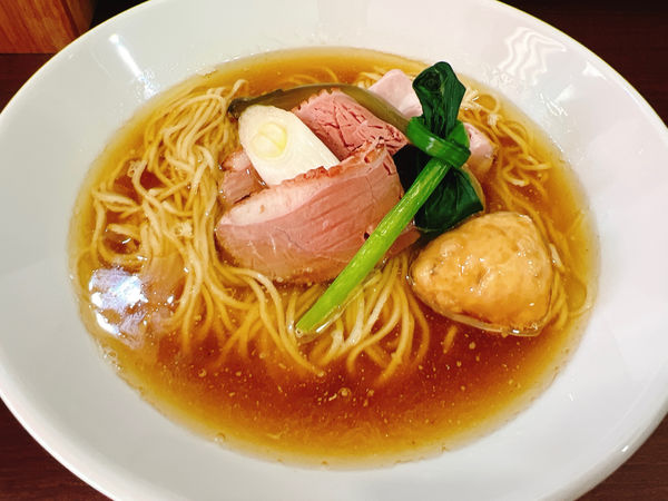 「合鴨とポルチーニの特製中華」@中華そば うお青の写真