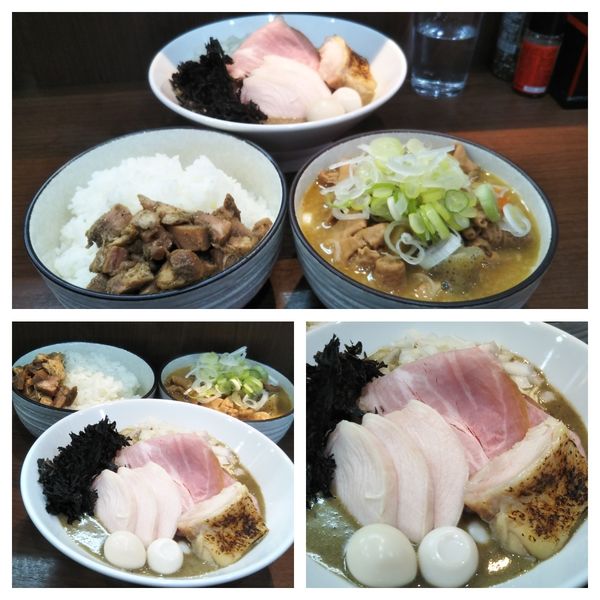 「濃厚煮干しそば➕煮込みライス」@Noodle&Spice curry 今日の1番の写真