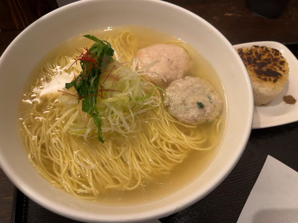 「あら炊き塩らぁめん　へしこ焼きおにぎり付き」@麺屋 海神の写真