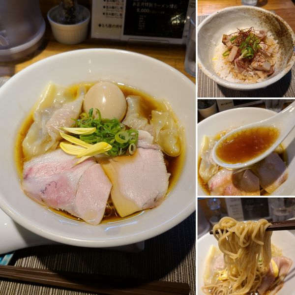 「旨味鶏だし特製 醤油+炙りチャーシューご飯」@生粋 花のれんの写真