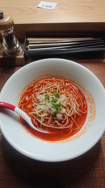 「貝出汁チゲ蕎麦」@芛堂寺の写真