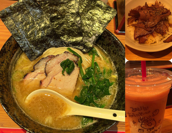 「とんこつ醤油らーめん & ローストビーフ丼 & スムージー特別版」@らーめん芝浜の写真