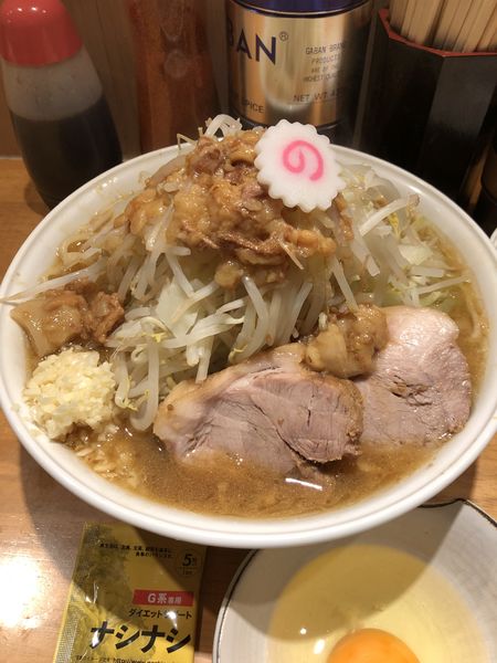 「ラーメン(大)+生たまご+ナシナシ」@麺屋 神工の写真