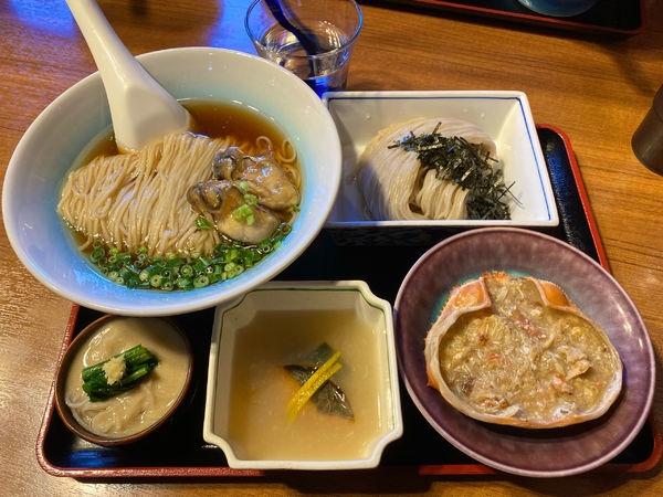 「うみのそば ¥1500 with DASSAI ¥600×2」@寿製麺よしかわ 川越店の写真