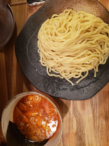 「辛味ダブルつけ麺中盛り」@つけ麺屋 やすべえ 赤坂店の写真