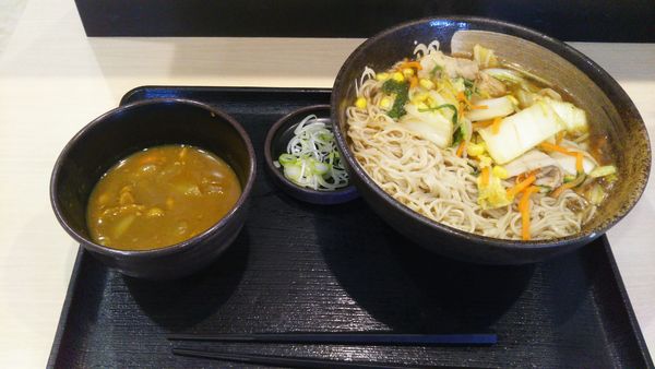 「肉野菜そば大盛、カレールー（クーポン）」@ゆで太郎 谷田部店の写真