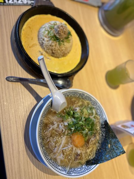 「Aチャーハンランチ(肉そば・鉄板玉子チャーハン(小)税込97」@丸源ラーメン 大泉学園店の写真