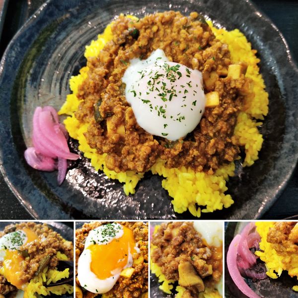 「温玉キーマカレー　850円」@浅草八区の写真