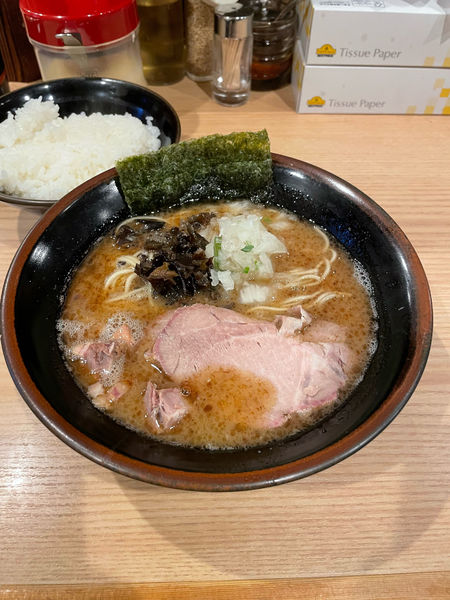 「豚骨醤油(650円) ＋無料ライス」@柴田商店の写真