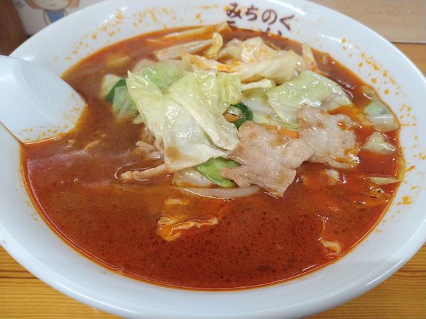 「激辛肉そば(¥750)＋半ライス(¥150)」@みちのくラーメンの写真