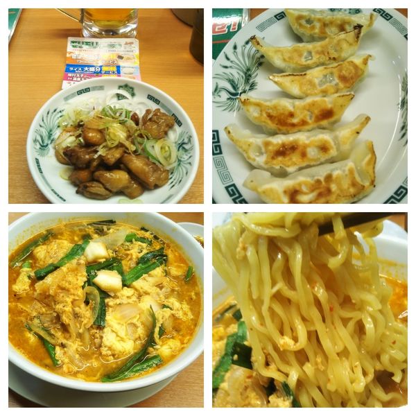 「チゲ味噌ラーメン大盛り➕特価セット➕餃子」@日高屋 浦和東口店の写真