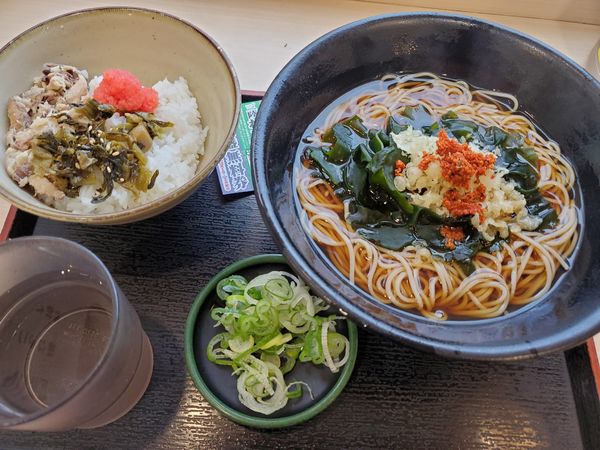 「焼鯖ごはん・温＋わかめ」@ゆで太郎 長者町店の写真