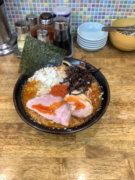 「海老辛醬ラーメン」@中華蕎麦 丸め 東久留米店の写真