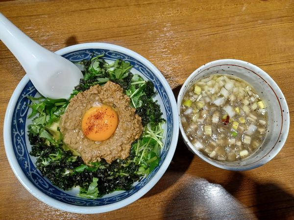 「あん肝の釜玉つけめん」@寿製麺よしかわ 川越店の写真