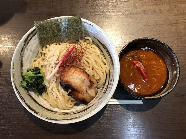 「辛つけ麺」@麺屋 金獅子の写真