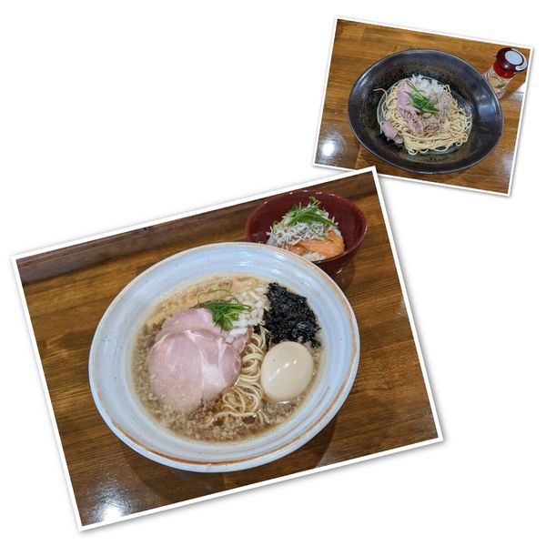 「味玉煮干850円+するめ和え玉300円」@らぁめん食堂 亀の遠吠えの写真