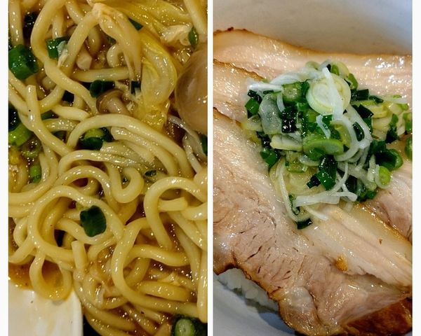 「酸辣湯ﾊｰﾌ+ﾁｬｰｼｭｰ丼(ねぎ塩)」@中華そば すばる食堂の写真