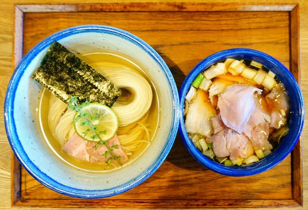 「味玉 昆布水つけめん醤油(大)ちょい肉増し」@YOKOKURA STOREHOUSEの写真