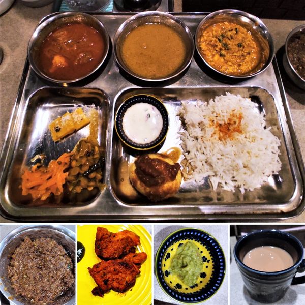 「3種カレープレート+今月カレー+チキンティッカ=1700円」@ガヤバジの写真