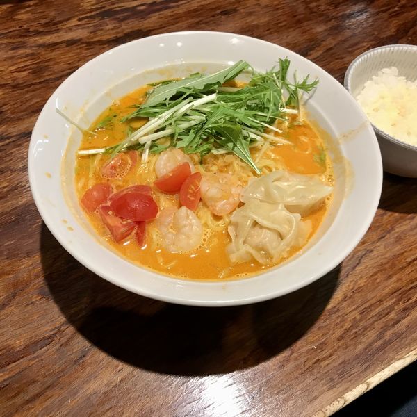「ビスク風海老味噌ラーメン￥890＋大盛り￥0」@北海道らぁめん 伝丸 さがみ野店の写真