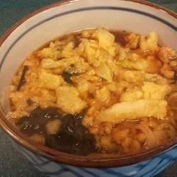 玉ネギバラ天そば(¥370)