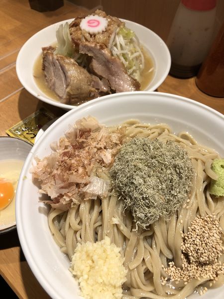「昆布水の塩生姜つけ麺(大)+魚粉+生たまご+ナシナシ」@麺屋 神工の写真