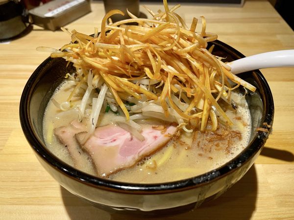 「味噌ラーメン ＋ ネギ辛 ＋ もやし炒め」@花木流味噌 三鷹店の写真