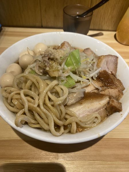 「海老らーめん+味付うずら+豚増 960+100+300」@ラーメン緑山の写真