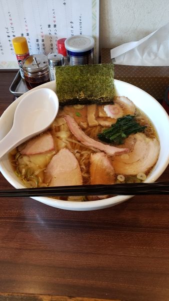 「焼豚ワンタン麺大盛り」@白河手打中華 賀乃屋の写真