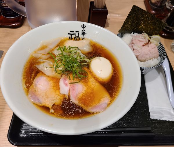 「中華そば 贅の盛り¥1170+マヨチャーご飯¥300」@極上中華そば 福味 東京駅KITTE店の写真