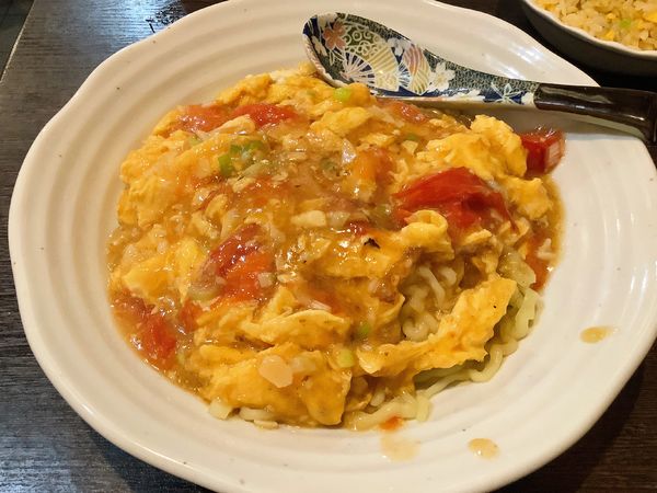 「トマトと玉子のかけ麺（塩）+ 一口チャーハン」@創作中華 好吃の写真