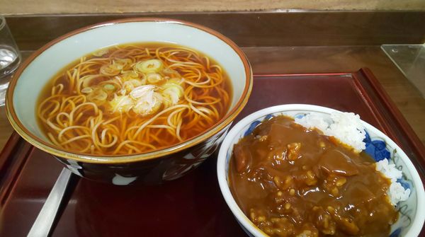 「そば定食（ミニカレー丼）」@船堀そば 文殊の写真