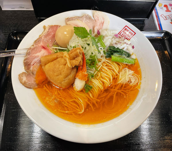 「限定 天然花咲蟹の塩らぁ麺」@麺屋LUSH 仙台店の写真