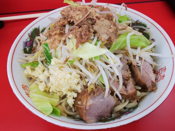 「小ラーメン　ニンニクアブラ　750円」@ラーメン二郎 ひたちなか店の写真